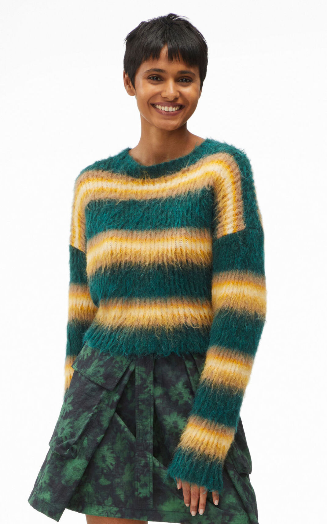 Jerseys Kenzo Cropped striped alpaca Mujer Verde Oscuro - SKU.8760540